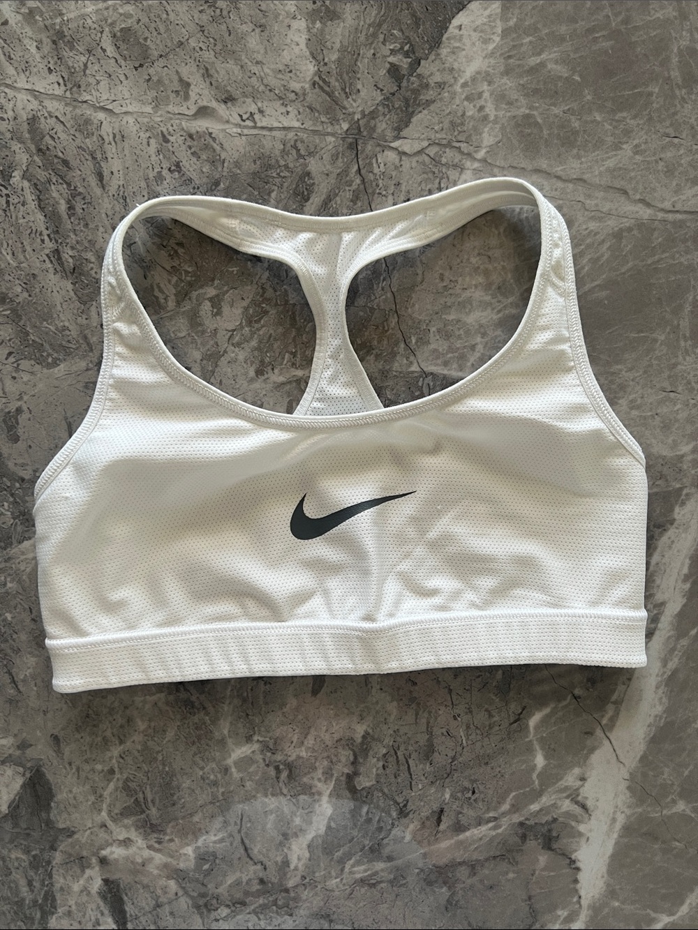 Nike Dri-FIT White Racerback Sports Bra Women’s Medium M Light Support